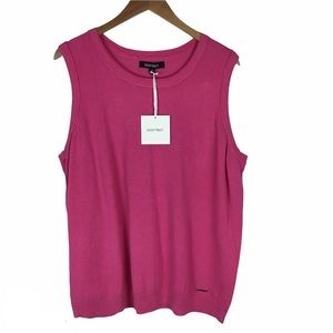 NWT ELLEN TRACY Pink Sleeveless Sweater Top 2X